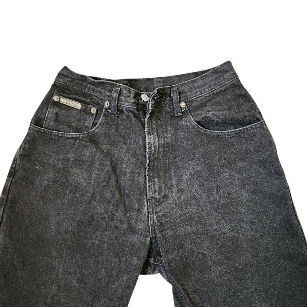 Vintage 80s Calvin Klein Mid Length Denim Jean Shorts Mens Size 30 Black